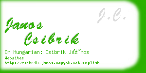 janos csibrik business card